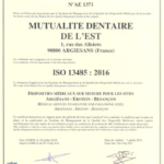 Certificat ISO 13485 version 2016